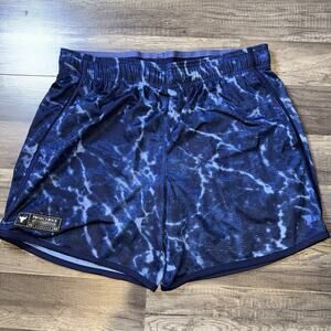 Under Armour Project Rock Mesh Printed Shorts Mens XL 7" 1380110-410 Blue